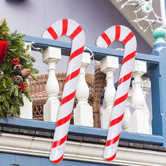 YOUMIKA  -  90cm Inflatable Christmas Candy Cane Balloon Walking Sticks Xmas Decoration for Home 2024 New Year Party Supplies Kids Gift