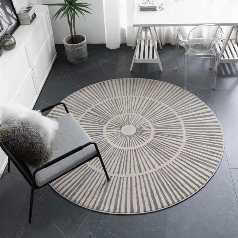 YOUMIKA  -  Carpet for Living Room Large Area Round Abstract Lines Fluffy Rug Home Decoration IG Bedroom Cloakroom Plush Mat