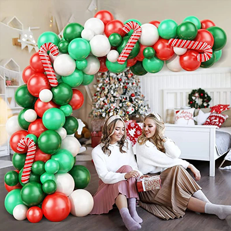 YOUMIKA  -  New Merry Christmas Balloon Arch Garland Kit Santa Decor Ballon Supplies For Xmas New Year Party Home Garden Party Decor