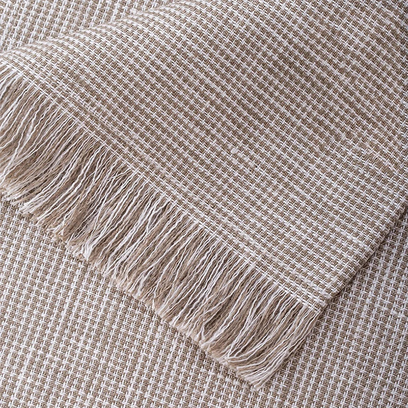 YOUMIKA  - 100% Pure Linen Fringe Placemat, Natural Handcrafted Collection, Classic Country Farmhouse Kitchen Tabletop, Napkin Tablemat,