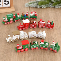 YOUMIKA  -  Christmas Wooden Train Merry Christmas Decorations for Home 2024 Xmas Tree Ornament  Navidad Noel Kids Gift Happy New Year 2025