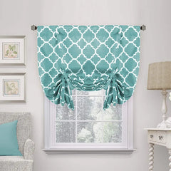 YOUMIKA  -  Beautiful Quatrefoil Dove Pattern Curtain, Thermal Insulated Blackout, Tie Up Panel, Rod Pocket for Small Window, W42xL63inch,