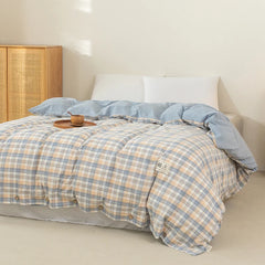 YOUMIKA  -  1pc Quilt Cover Plaid Style Duvet Cover Pure Cotton Bed Cover housse de couette Soft Bed Linen for Home (No Pillowcase)