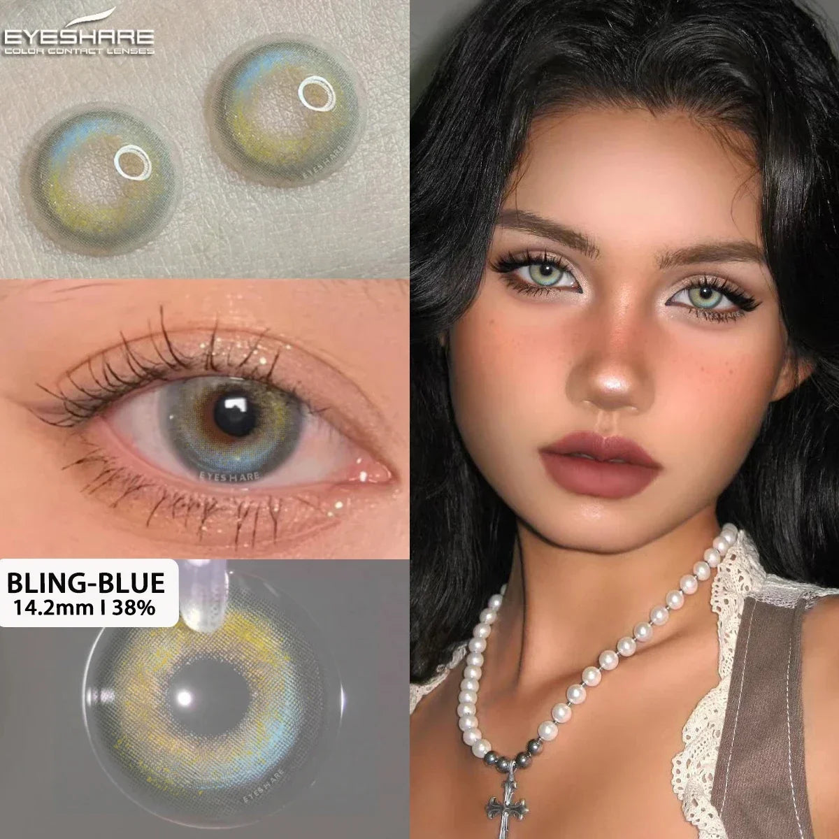 YOUMIKA  -  1Pair New Color Contact Lenses for Eyes Natural Brown Eyes Contacts Lenses Yearly Fashion Blue Eyes Lens Colored Lens