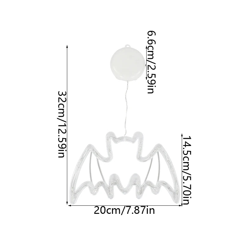 YOUMIKA  -  Halloween LED Window Lights Home Indoor Pumpkin Spider Ghost LED Sucker Lamp 2024 Halloween Party Hanging Decoration Kids Favors