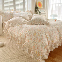 YOUMIKA  -  New Ultra Soft Touch Floral Style Cover 100% Cotton Ruffle Bedding Set   Duvet Cover Single or Douple200x230