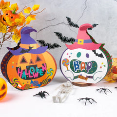 YOUMIKA  -  6/12pcs Halloween Funny Pumpkin Shaped Gift Boxes Candy Cookies Box for Halloween Party Trick Or Treat Candy Packaging Supplies