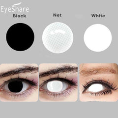 YOUMIKA  -  1Pair Halloween Colorful Contact Lenses Anime Cosplay Eye Lenses Multicolored Lenses White Black Lenses Yearly Contacts