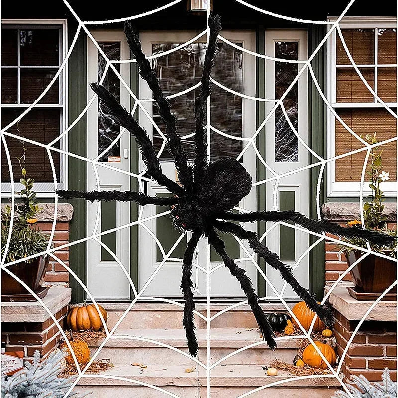 YOUMIKA  -  1/3pcs Giant Black Plush Spider Halloween Decorations Outdoor Scary Large Spiders Halloween Party Bar Haunted House Horror Props