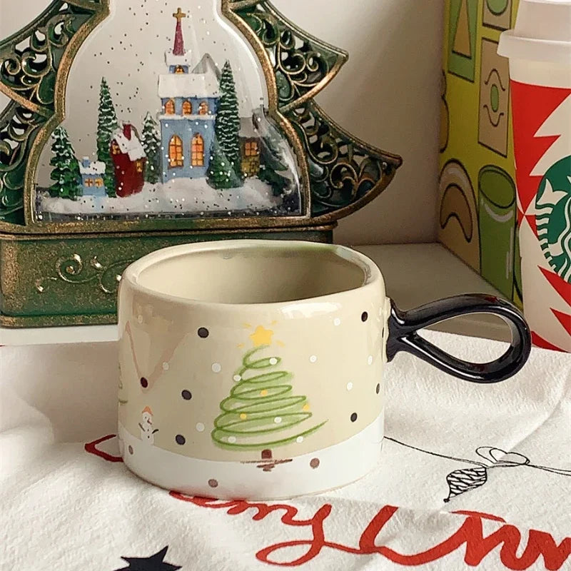 YOUMIKA  -  Simple Christmas Tree Mug Christmas Coffee Cup Ceramic Cup Christmas Gift  Mugs Coffee Cups