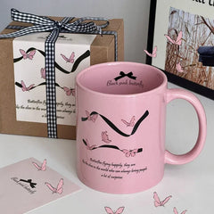 YOUMIKA  -  Original Ribbon Milk Powder Ceramic Cup Gift Coffee Mark Water Cup Coffee Cup