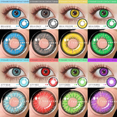 YOUMIKA  -  2pcs Colored Contact Lenses Colorful Contact Lenses Anime Cosplay Contact Eye Lenses Halloween Beauty Makeup Color Lens