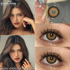 YOUMIKA  -  New Colored Contacts Lenses for Eyes 2pcs Brown Contacts Lenses Blue Eye Lense Beautiful Pupil Yearly Eye Contact Lens