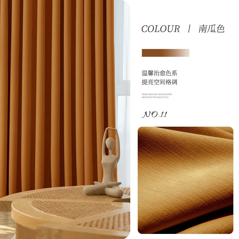 YOUMIKA  -  Simple Living Room Drape Large Area Bay Window Drapes Home Bedroom Soundproof Curtains Hotel Blackout Curtain High-shading 90%