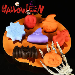 YOUMIKA  -  Halloween Ghost Pumpkin Silicone Mold Chocolate Cookie Candy Mould Halloween Party DIY Baking Tools Cake Decoration Supplies