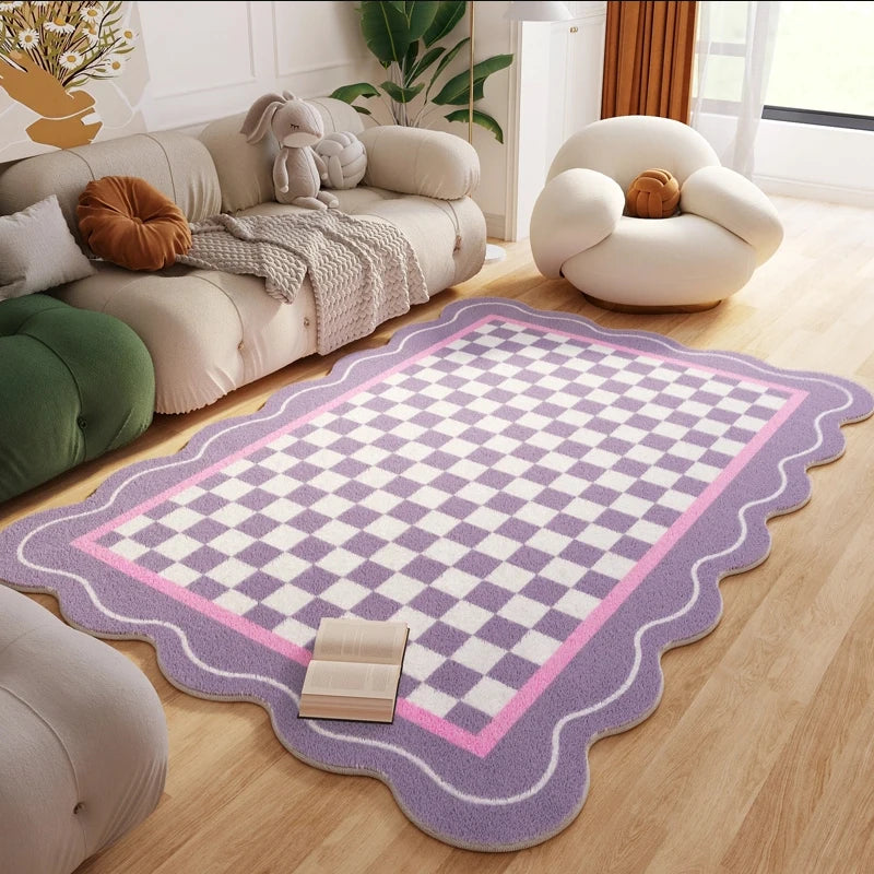 YOUMIKA  -  Carpets for Living Room Plaid Children Bedroom Fluffy Rug Home Decoration Cloakroom IG Floral Plush Mats ковер Tapete Tapis