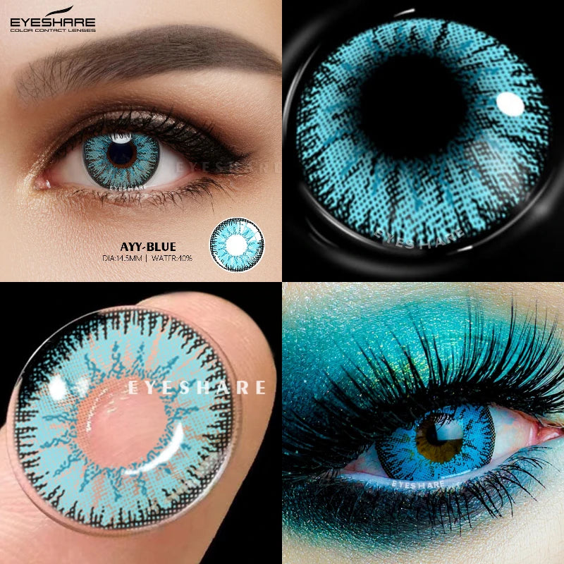 YOUMIKA  -  Cosplay Color Contact Lenses 1Pair Anime Halloween Makeup Blue Colorful Contact Lens For Eyes Colored Yearly Contacts