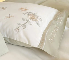 YOUMIKA  -  Elegant fashion embroidery flower dragonfly green bed set,full queen king cotton home textile bed sheet pillow case duvet cover