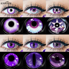 YOUMIKA  -  1Pair Cosplay Lenses Purple Lenses Colored Contact Lenses for Eyes Yearly Anime Accessories Eye Contacts Lens Halloween