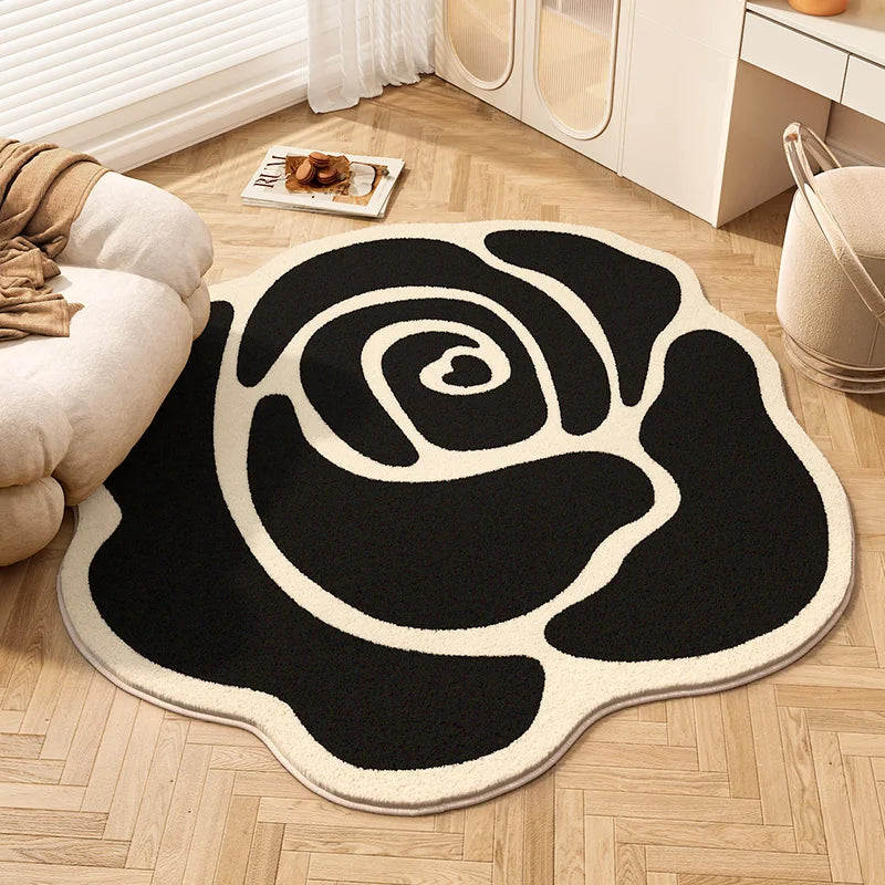 YOUMIKA  -  Cream Style Living Room Decoration Carpet Flower Shape Rugs for Bedroom Thicken Plush Cloakroom Rug Fluffy Soft Lounge Floor Mat