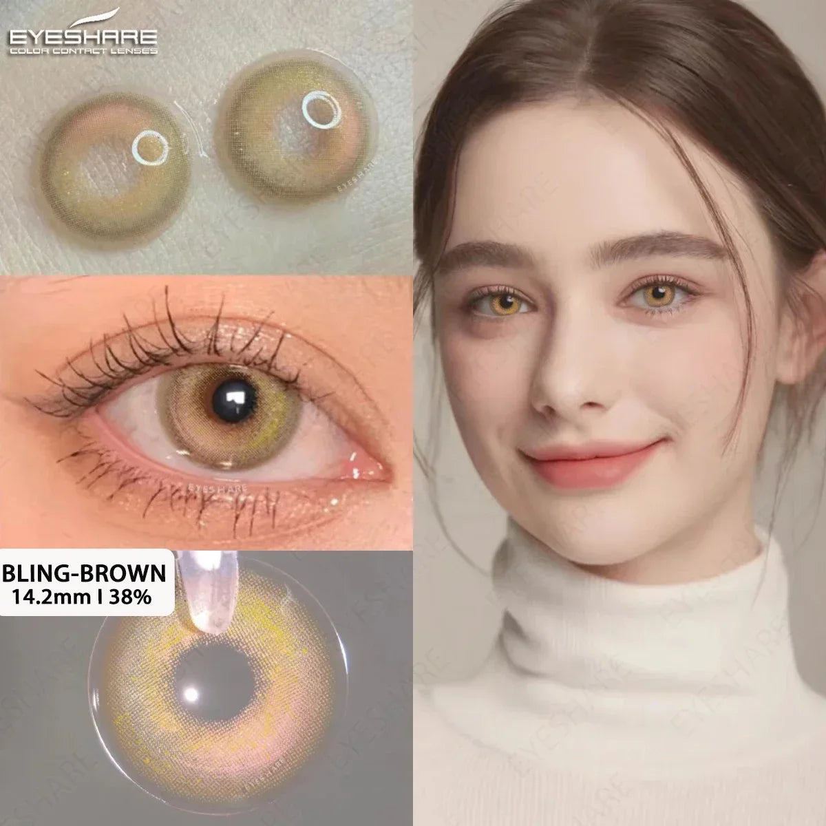 YOUMIKA  -  1Pair New Color Contact Lenses for Eyes Natural Brown Eyes Contacts Lenses Yearly Fashion Blue Eyes Lens Colored Lens