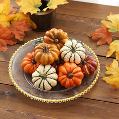 YOUMIKA  -  Mini Artificial Pumpkin Simulation Vegetable Halloween Autumn Fall Decorations for Home Harvest Thanksgiving DIY Craft Wreath