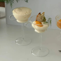 YOUMIKA  -  Creative Niche Glass Tall Coffee Cup Dessert Pudding Cup Tall Glass Bowl Wine Glasses Champagne