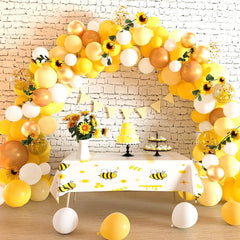 YOUMIKA   -  118 Pcs Sunflower Balloon Garland Arch Kit with Sunflower Vine Baby Shower Decorations for Girl Boy Bee Birthday Party Supplies