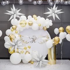 YOUMIKA  -  Cone Explosion Star Foil Balloons Point Star Balloons Spike Balloons for Birthday Wedding Photo Booth Backdrop Party Supplies