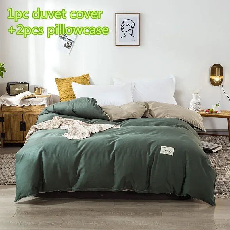 YOUMIKA  -  Fashion Duvet Cover Sets Cotton Gray Quilt Cover Single Double Queen Bedding Sets 2pc Pillowcase Boys Solid Comforter Cover Sets