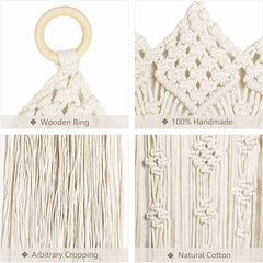 YOUMIKA  -  Bohemian Style Macrame Window Curtain Room Doorway Divider Wall Hanging for Living Room And Bedroom Home Decor  Wedding Backdrop