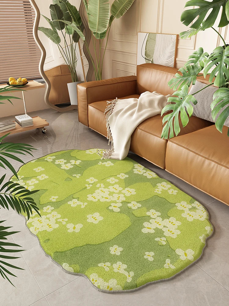 YOUMIKA  -  Light Luxury Carpets for Living Room Home Irregular Plush Floor Mat Plant Pattern Bedroom Decor Carpet Fluffy Soft Cloakroom Rug