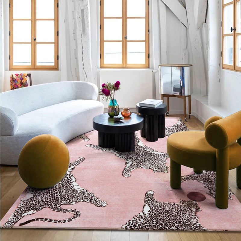 YOUMIKA  -  Light Luxury Rugs for Bedroom Leopard Print Living Room Decoration Plush Carpet Home Thick Rug Large Area Fluffy Soft Floor Mat