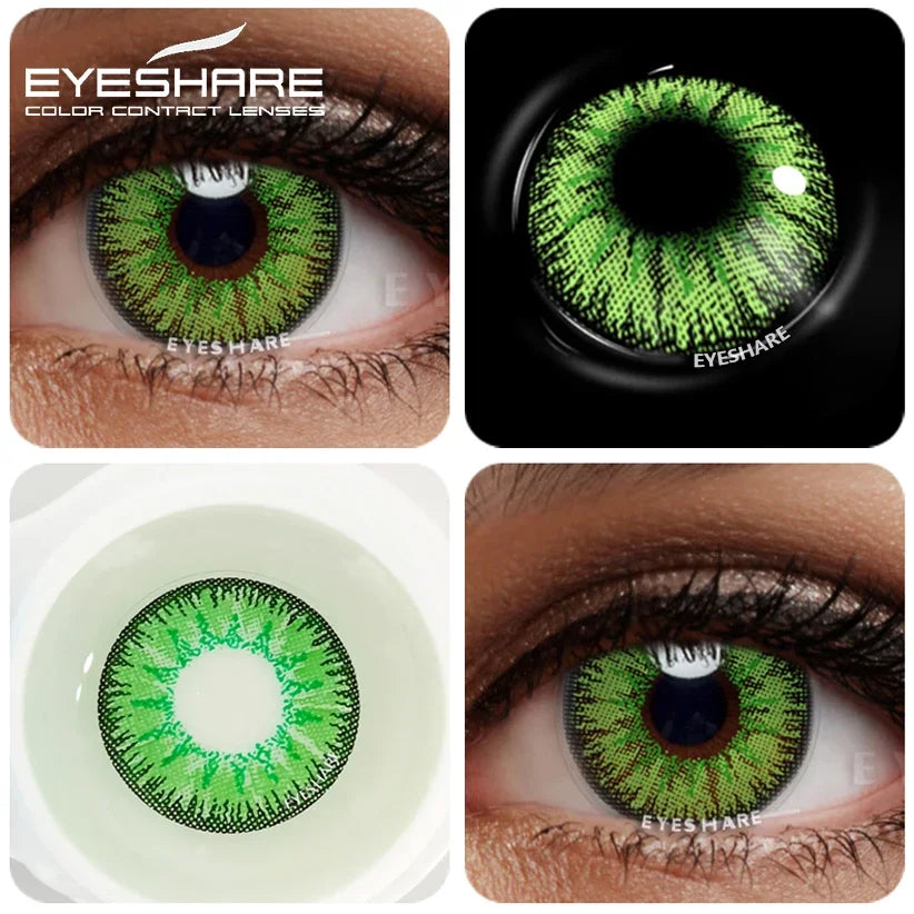 YOUMIKA  -  Cosplay Color Contact Lenses for Eyes 1pair Blue Green Colored Contacts Anime Halloween Yearly Beauty Makeup Crazy Lens