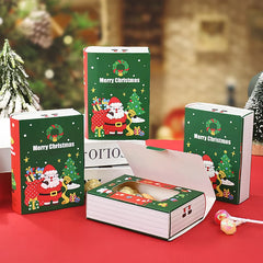 YOUMIKA  -  5pcs Book Shape Christmas Candy Chocolates Boxes Santa Biscuit Cookies Gifts Packing Bags For Xmas New Year Party Decor Navidad