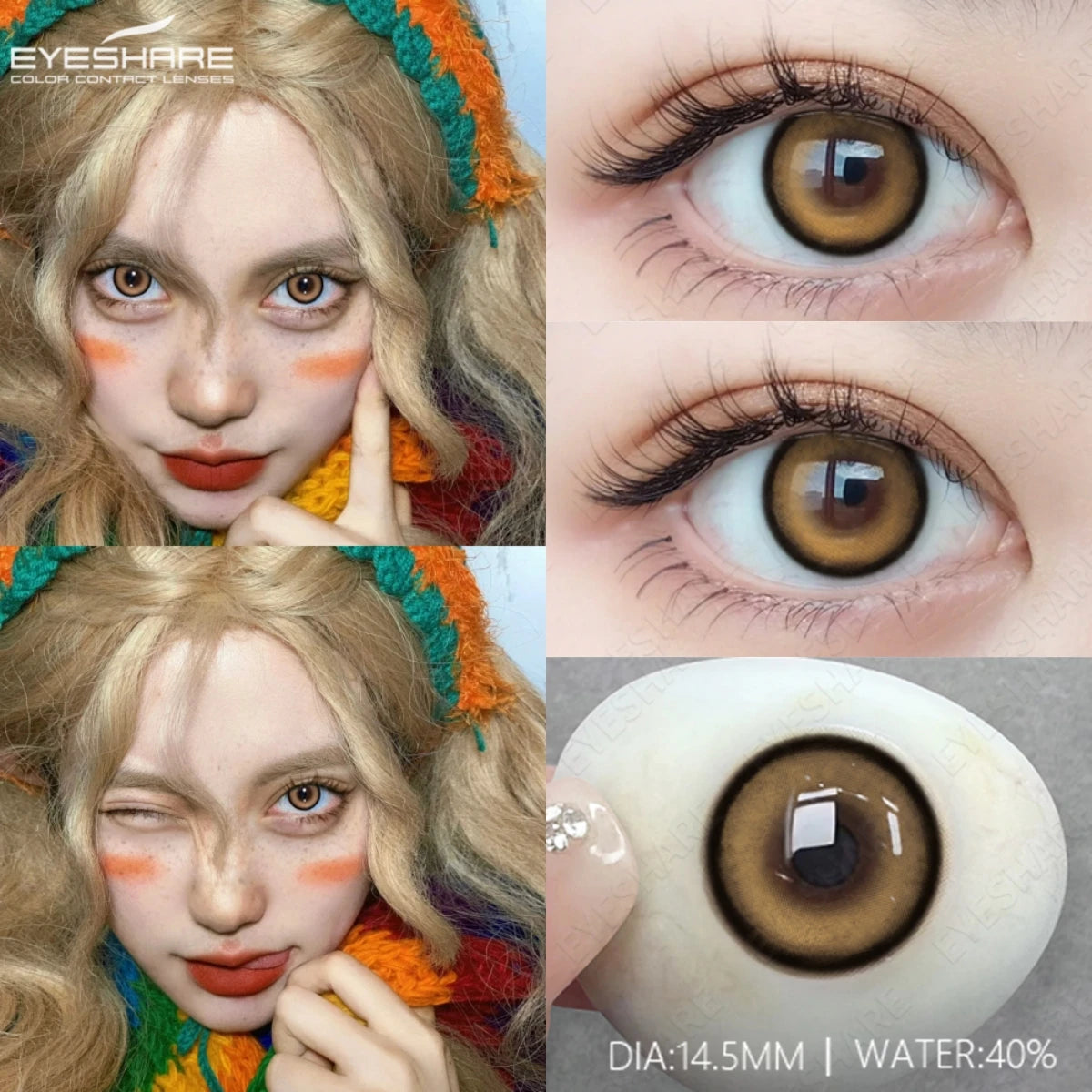 YOUMIKA  -  New Color Contact Lenses for Eyes 1Pair Natural Blue Eyes Contacts Lenses Yearly Fashion Gray Korean Contacts Lenses