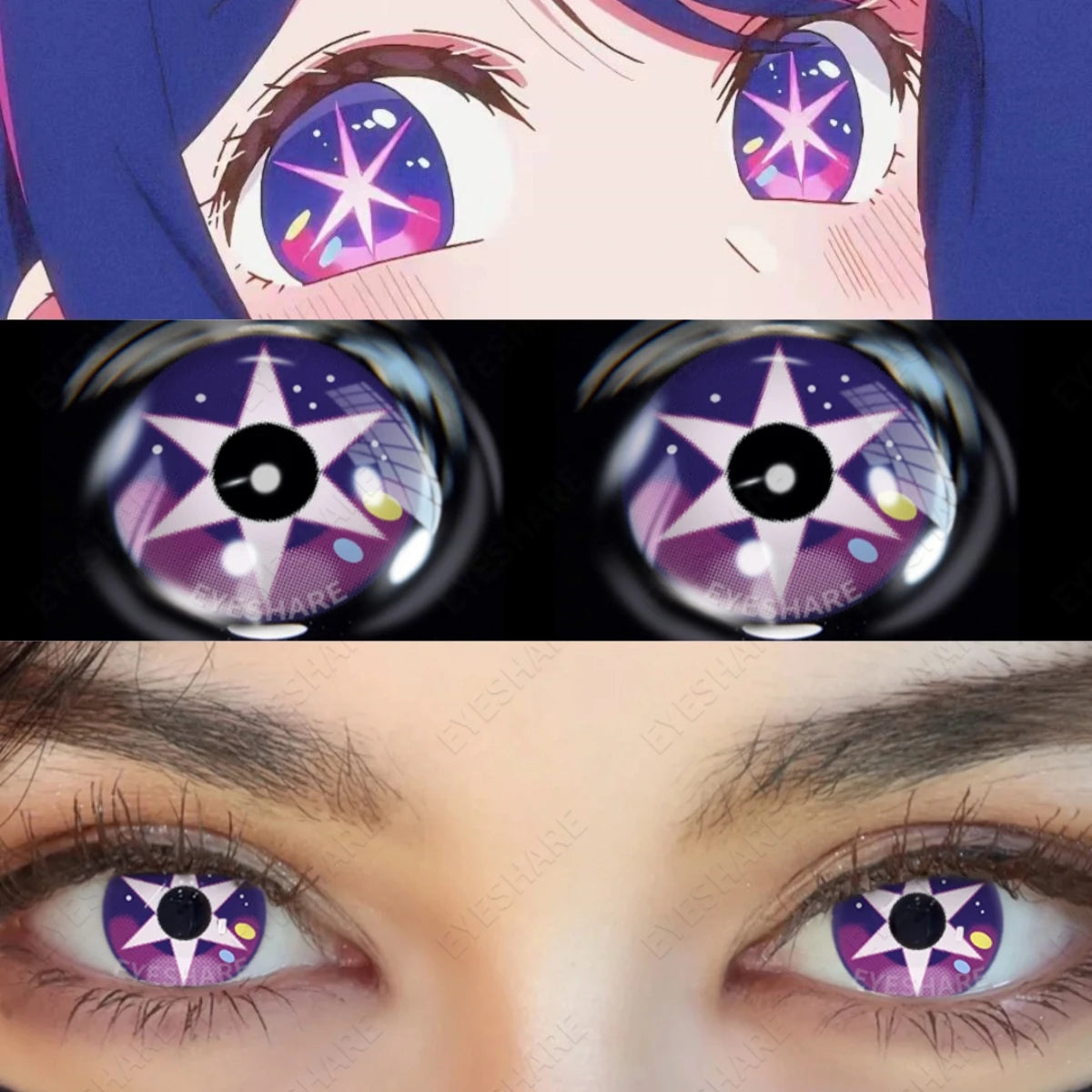 YOUMIKA  -  1Pair Cosplay Lenses Purple Lenses Colored Contact Lenses for Eyes Yearly Anime Accessories Eye Contacts Lens Halloween