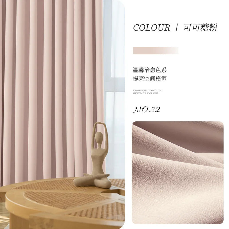 YOUMIKA  -  Simple Living Room Drape Large Area Bay Window Drapes Home Bedroom Soundproof Curtains Hotel Blackout Curtain High-shading 90%