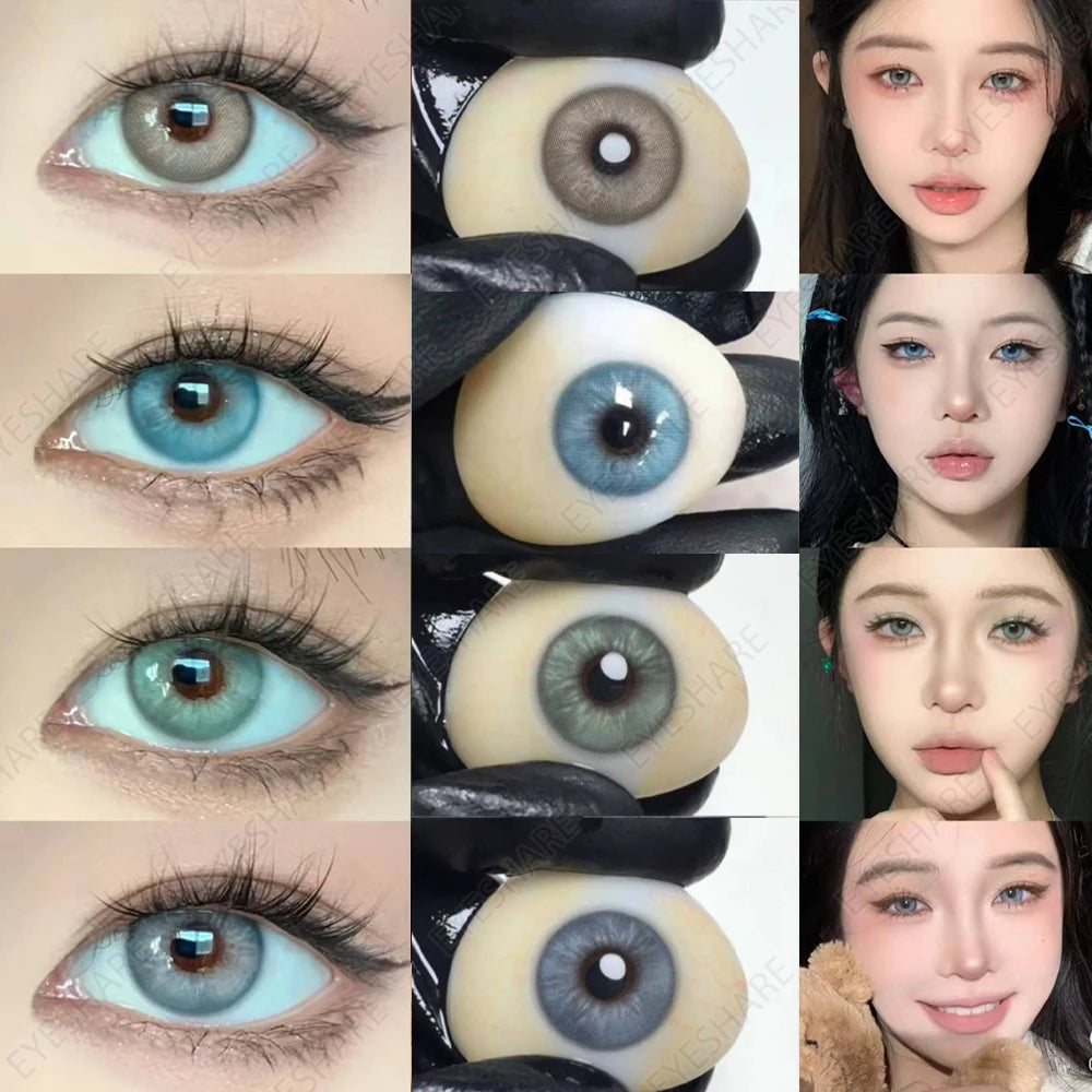 YOUMIKA  -  1 Pair NEW Contacts Lenses Colored Contacts Lens for Eye Natural Blue Contacts Lens Brown Eye Lens Makeup Beauty Pupils