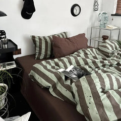 YOUMIKA  -  Simple Striped Cotton Bedding Sets, Soft Duvet Cover, Modern Room Decor, Top Quality, Hot Sale,