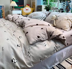 YOUMIKA  -  Fashion cute cartoon panda bedding set kid teen,twin full queen king lovely cotton home textile bed sheet pillowcase duvet cover