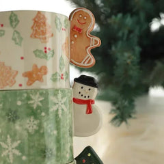 YOUMIKA  -  Christmas Hand-painted Gingerbread Man Ceramic Mug  Coffee Mug Mugs Coffee Cups