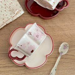 YOUMIKA  -  Korean Style Light Luxury High-end Coffee Cups Plates Girls' Gifts Afternoon Tea Latte Art Milk Cups