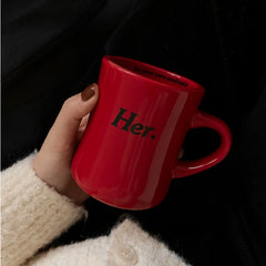 YOUMIKA  -   Red Ceramic Mug New Year Coffee Cup Mugs Coffee Cups Breakfast milk cup