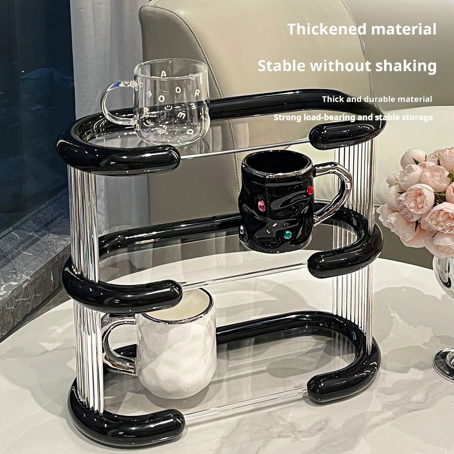 YOUMIKA  -  High-grade light luxury cup holder dining table drinking glass shelf coffee cup storage desktop mug perfume storage rack