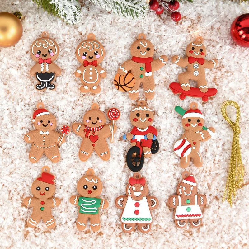 YOUMIKA  -  Christmas Gingerbread Man Ornaments Xmas Tree Hanging Charms Pendant Christmas Decorations for Home New Year Gift Navidad 2024