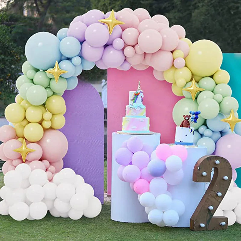 YOUMIKA  -  Pastel Unicorn Macaron Balloons Garland Arch Kit Baby Shower Bridal Party Supplies Party Photo Booth Background Decorations