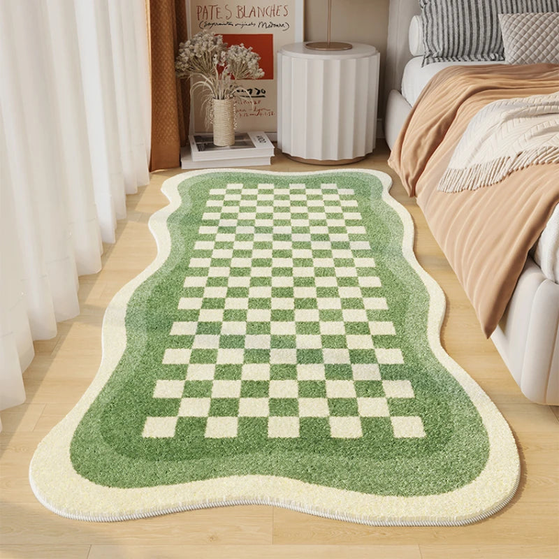 YOUMIKA  -  Carpet Forliving Room Cute Plaid Printed Large Area Modern Minimalism Bedroom Plush Rug Home Decoration IG Soft Fluffy Mat