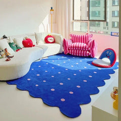 YOUMIKA  -  Klein Blue Irregular Decorative Living Room Carpet Simple Bedroom Soft Rug IG Cloakroom Leisure Area Plush Mats Ковер Tapis