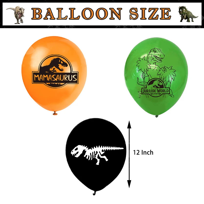 YOUMIKA  -  10Pcs Dinosaur Party Balloons for Boys Birthday Party Jurassic World Jungle Animal Latex Balls Decoration Baby Shower Kids Toy